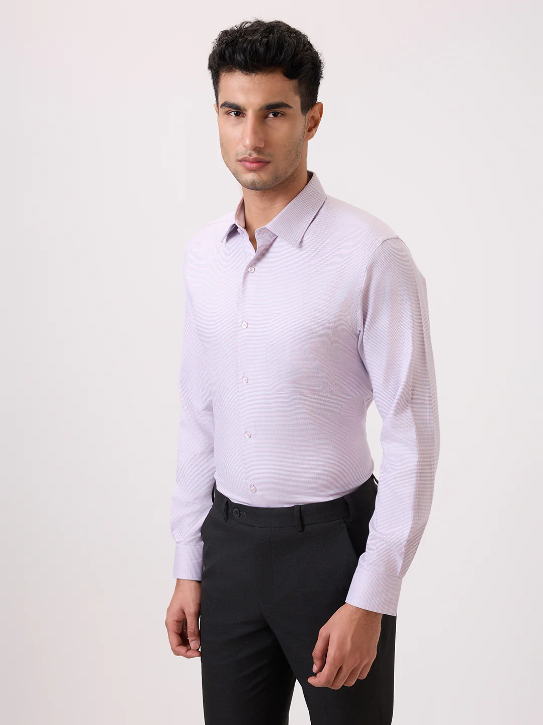 Raymond Men Red Structure Contemporary Fit Cotton Formal Shirt - Image 2