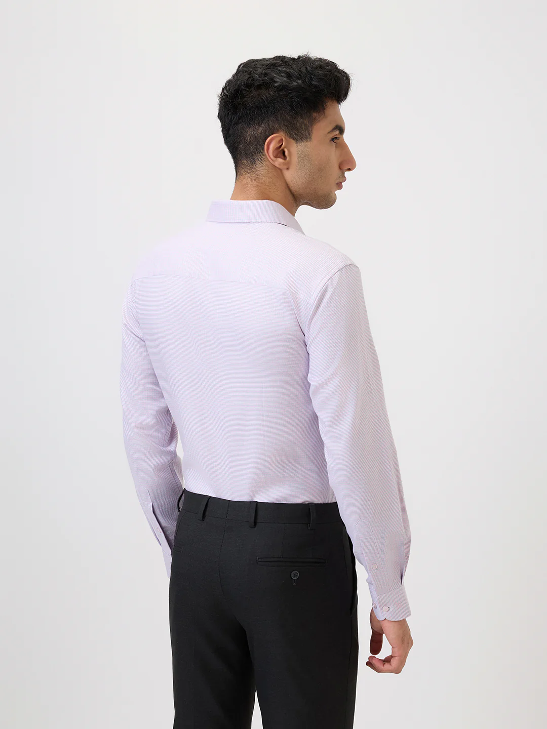 Raymond Men Red Structure Contemporary Fit Cotton Formal Shirt - Image 4