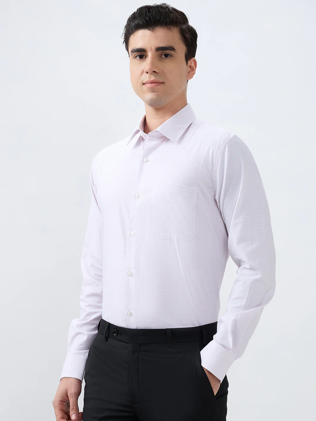 Raymond Men Red Structure Contemporary Fit Cotton Formal Shirt - Image 3