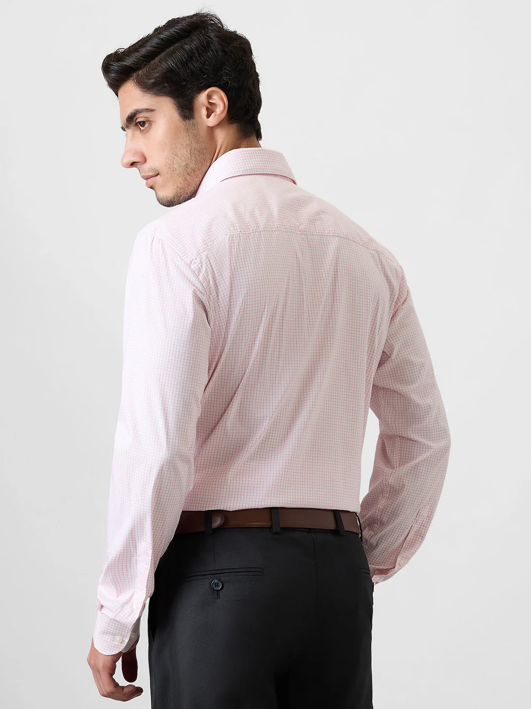 Raymond Men Red Structure Regular Fit Cotton Blend Shirt - Image 4