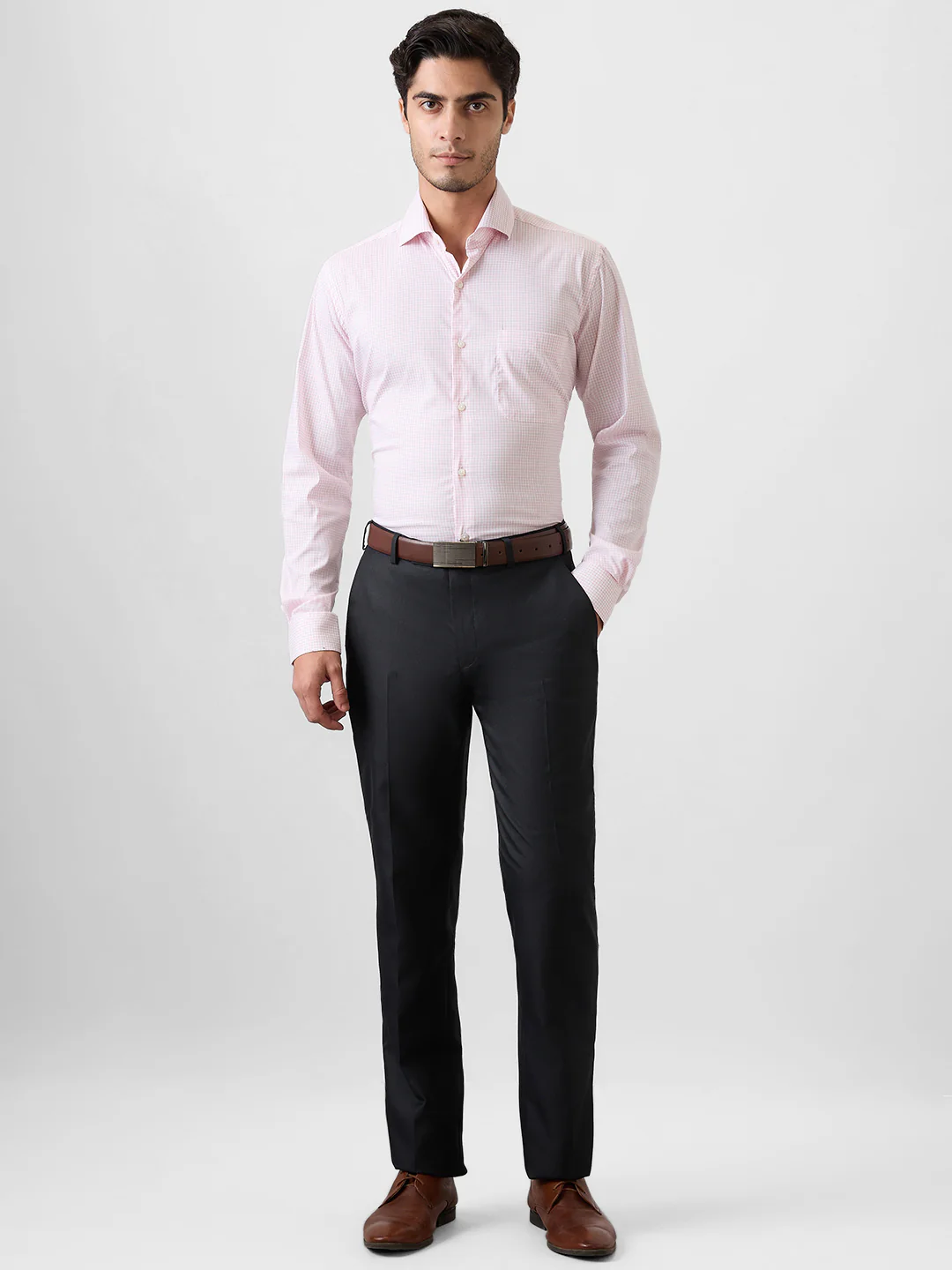 Raymond Men Red Structure Regular Fit Cotton Blend Shirt - Image 5
