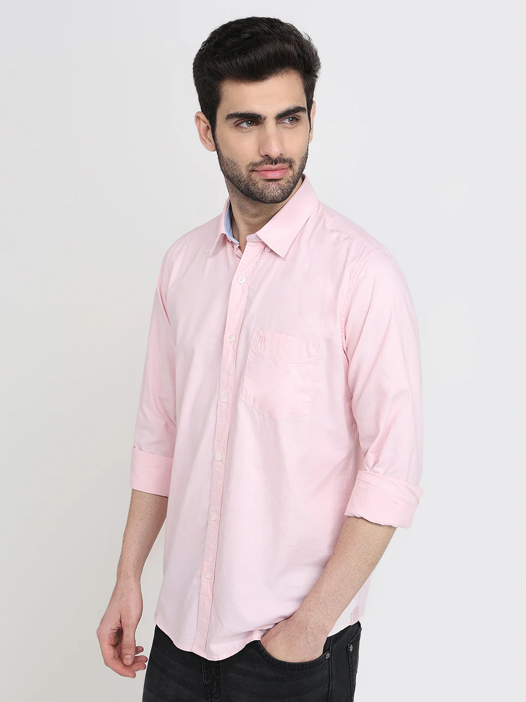 Raymond Men Red Structure Regular Fit Cotton Full Sleeve Regular Collar Casual Shirt - Image 2
