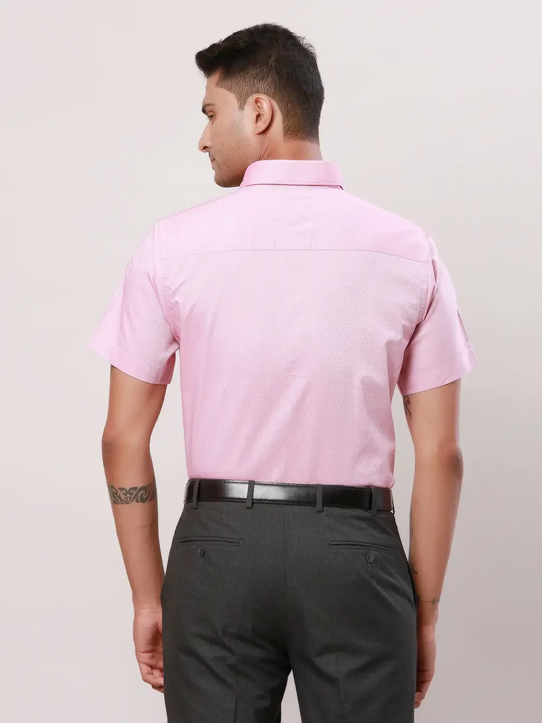 Raymond Men Red Structure Regular Fit Cotton Shirt - Image 4