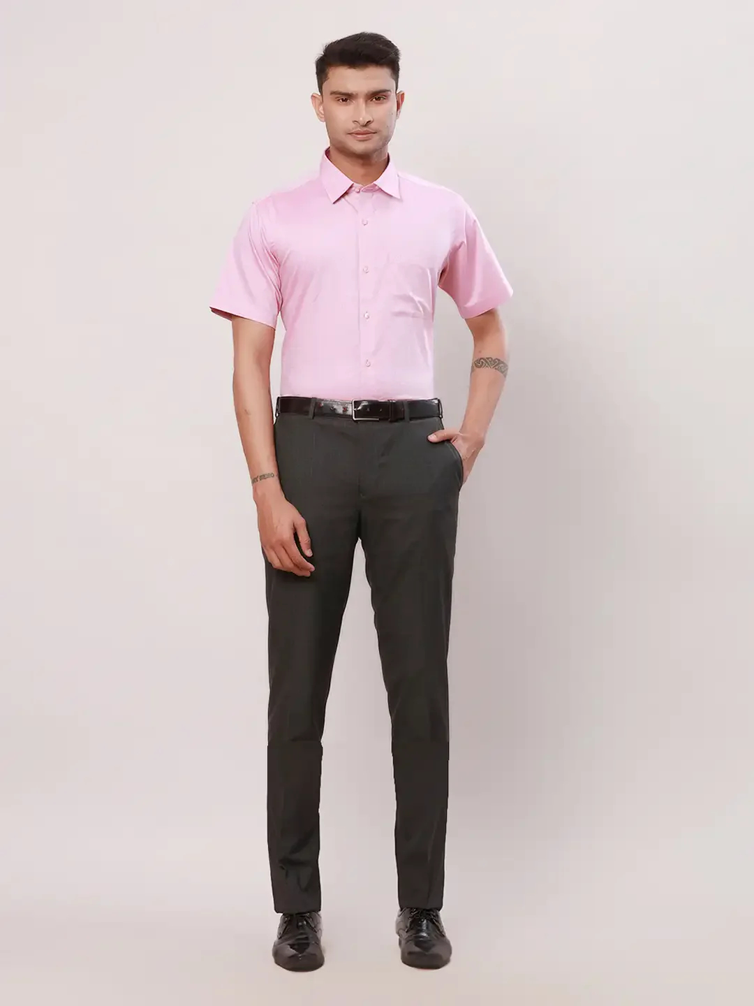 Raymond Men Red Structure Regular Fit Cotton Shirt - Image 5