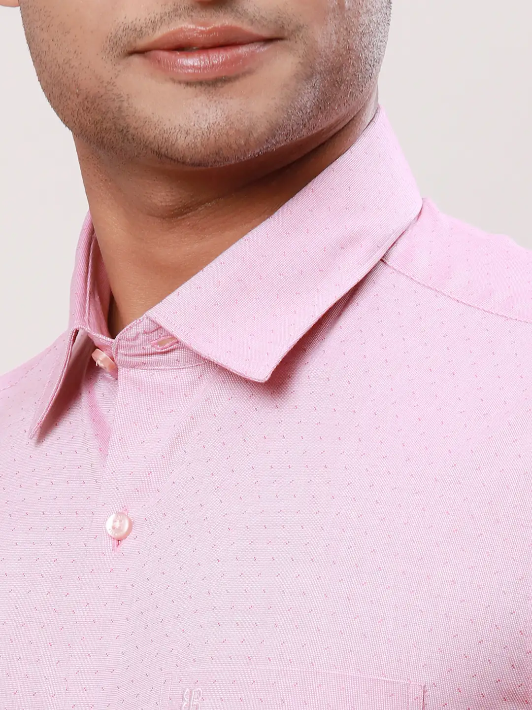 Raymond Men Red Structure Regular Fit Cotton Shirt - Image 6