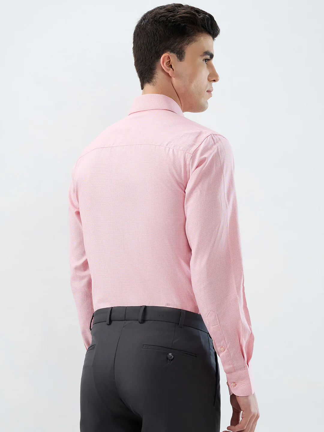 Raymond Men Red Structure Regular Fit Cotton Shirt - Image 4