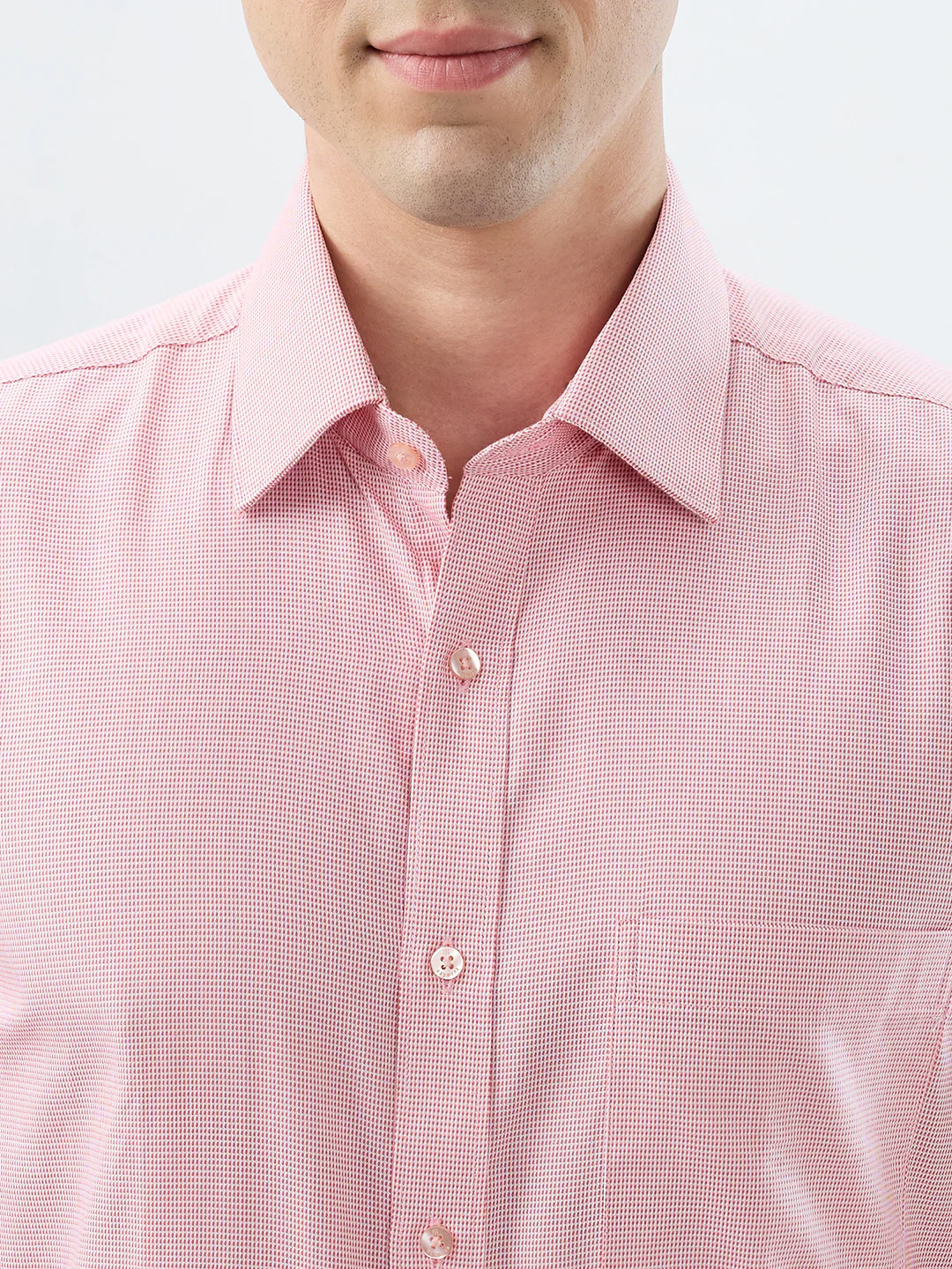 Raymond Men Red Structure Regular Fit Cotton Shirt - Image 6