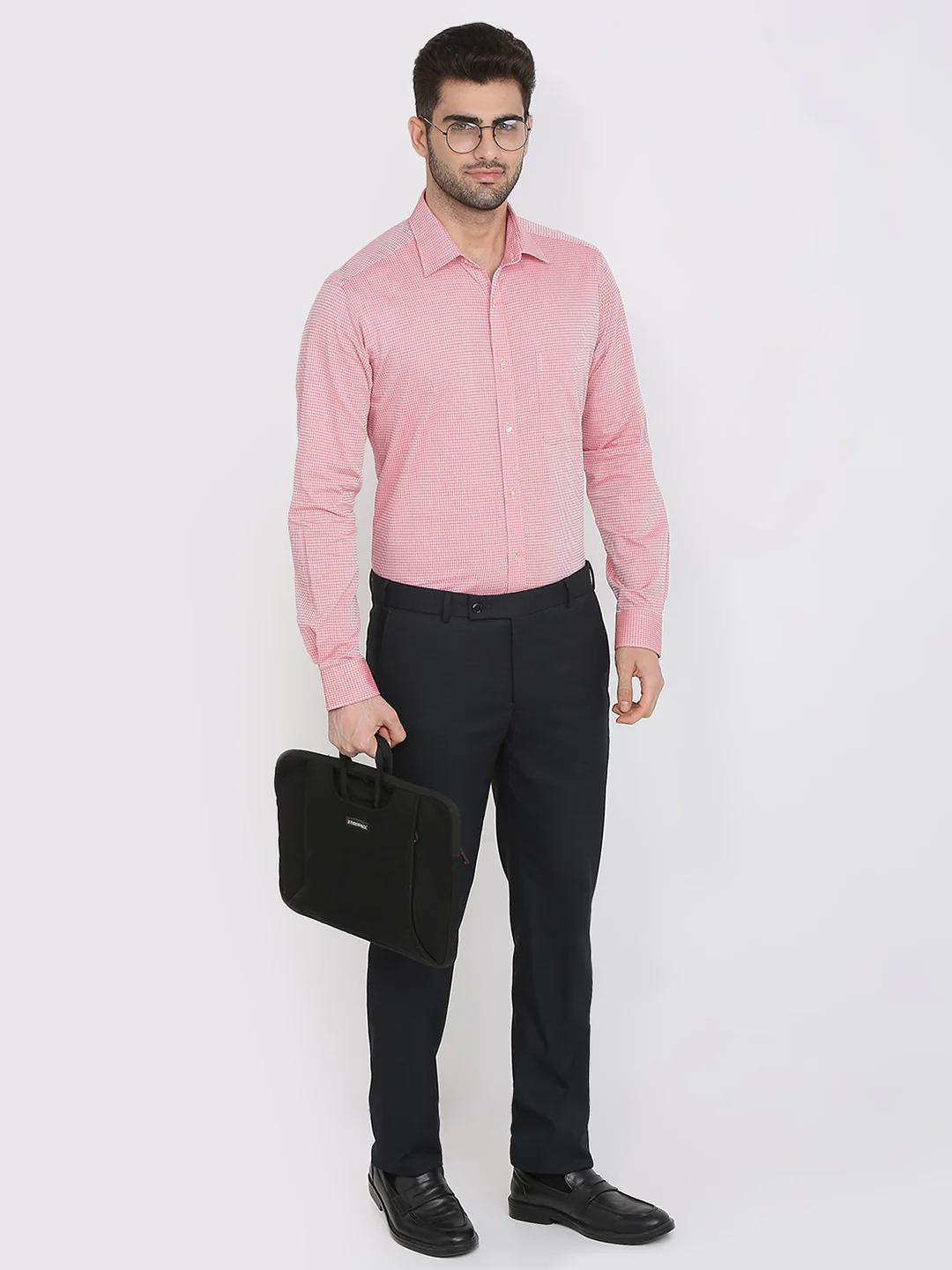 Raymond Men Red Structure Slim Fit Cotton Formal Shirt - Image 5