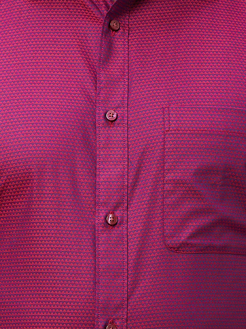 Raymond Men Red Slim Fit Structure Formal Shirt - Image 5