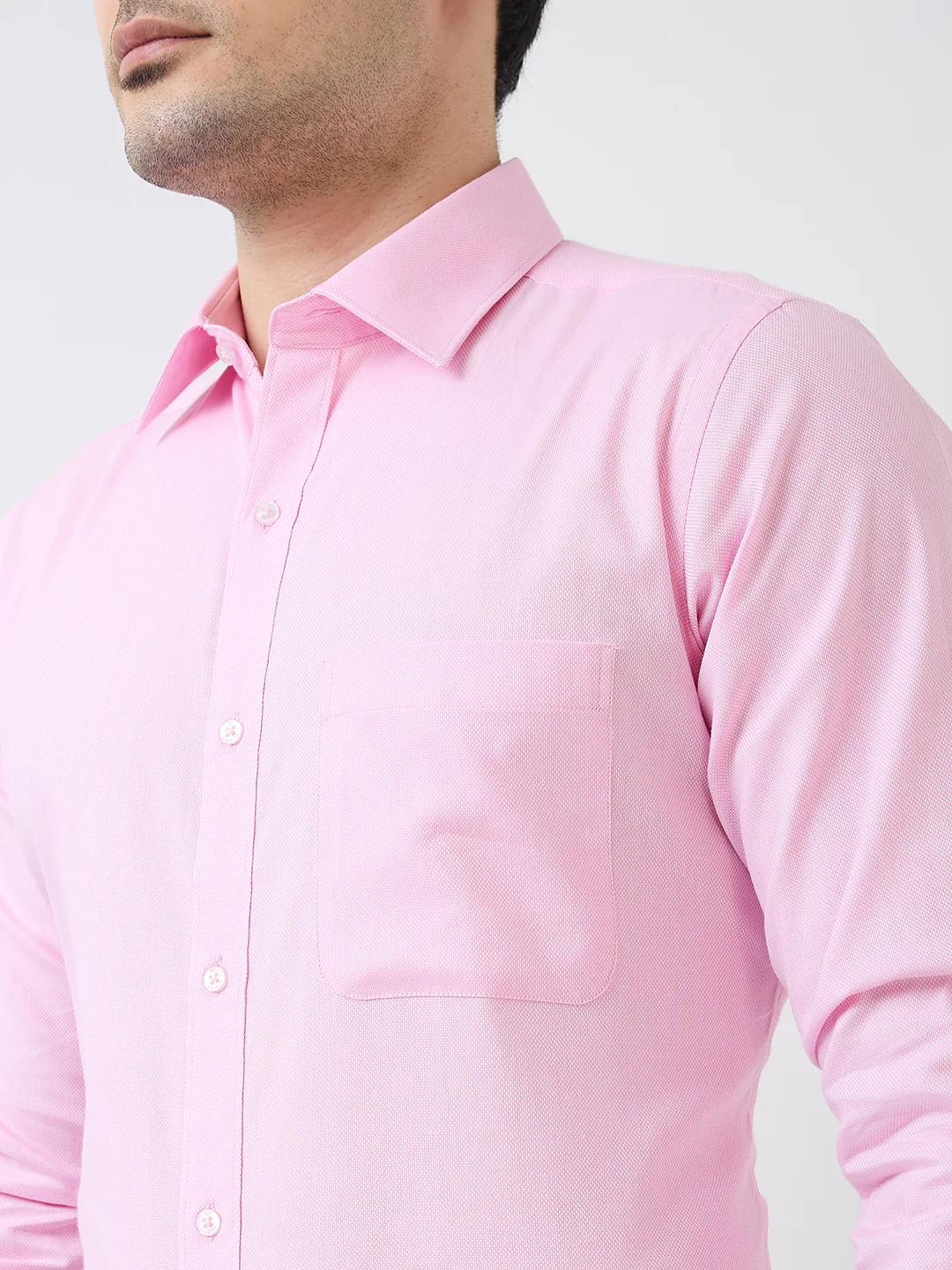 Raymond Men Red Structure Slim Fit Cotton Shirt - Image 6