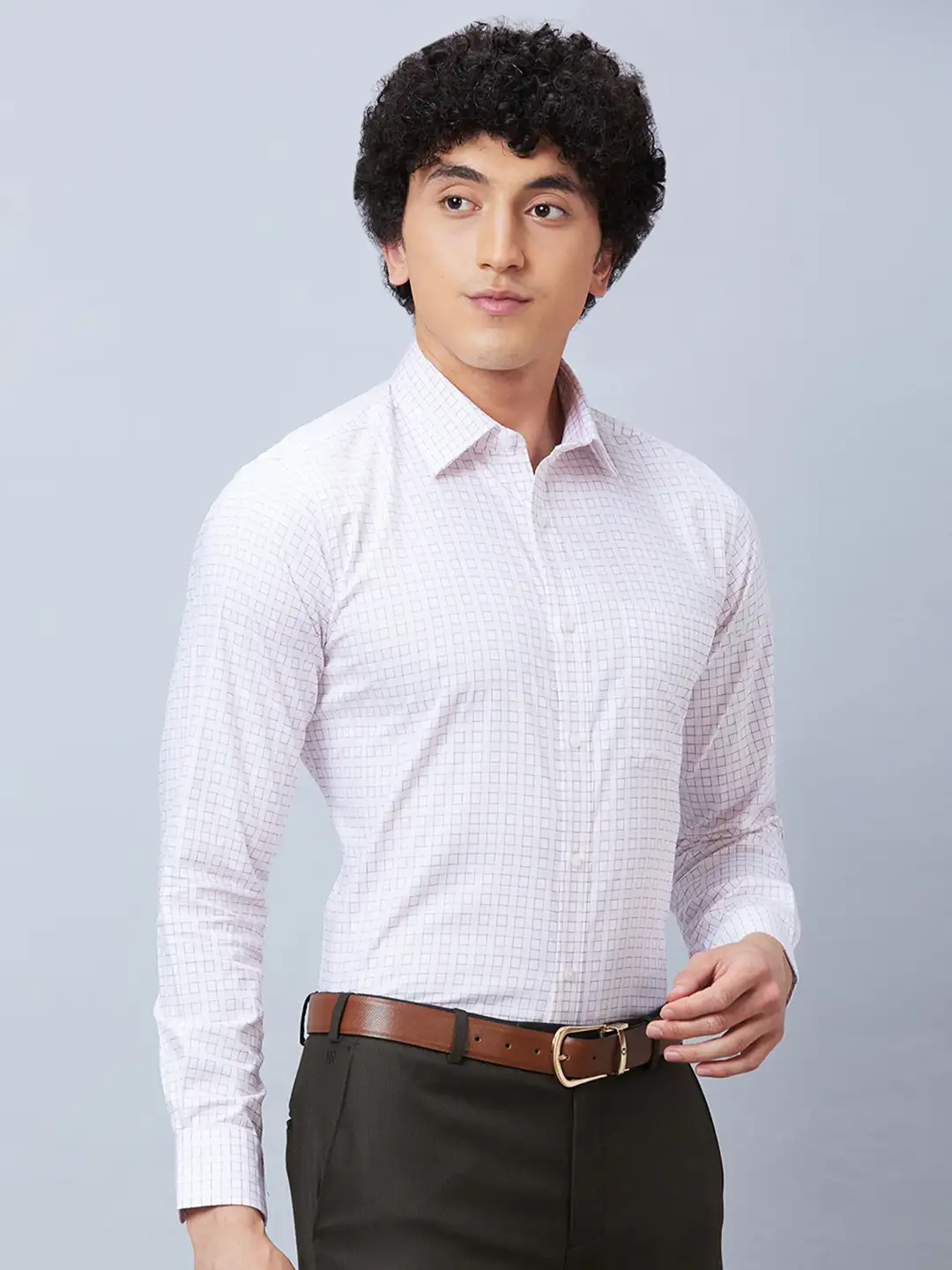 Raymond Men Pink Structured Slim Fit Cotton Formal Shirt - Image 2