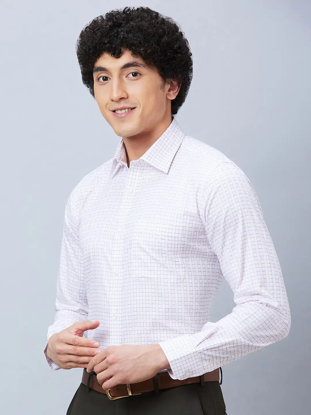 Raymond Men Pink Structured Slim Fit Cotton Formal Shirt - Image 3