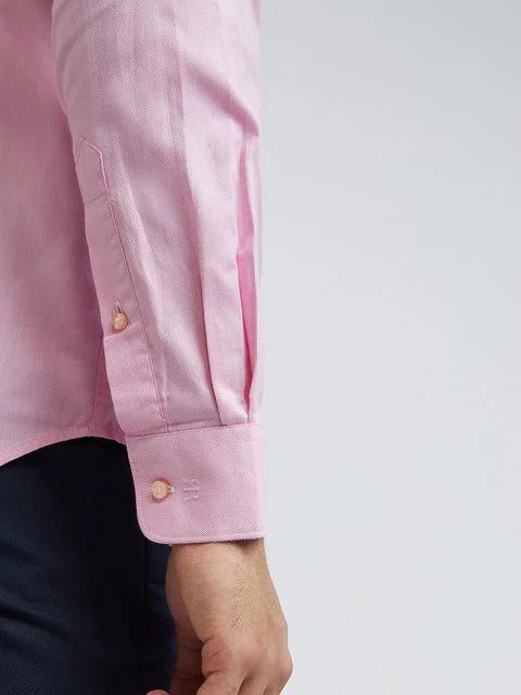 Raymond Men Pink Structured Slim Fit Cotton Formal Shirt - Image 7