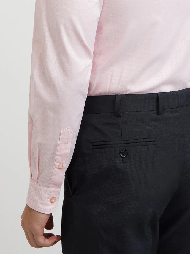 Raymond Men Pink Structured Slim Fit Cotton Formal Shirt - Image 7