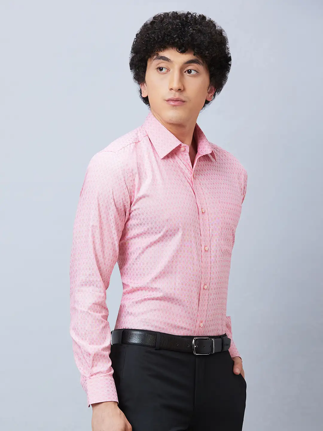 Raymond Men Red Structure Slim Fit Cotton Shirt - Image 2