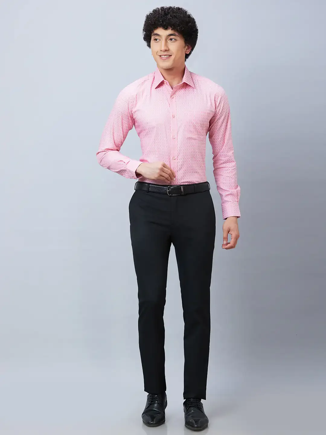 Raymond Men Red Structure Slim Fit Cotton Shirt - Image 5