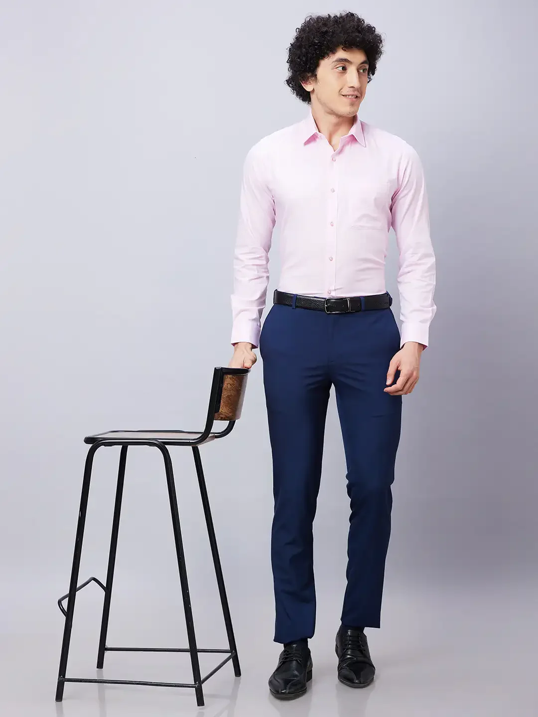 Raymond Men Pink Structured Slim Fit Cotton Formal Shirt - Image 6