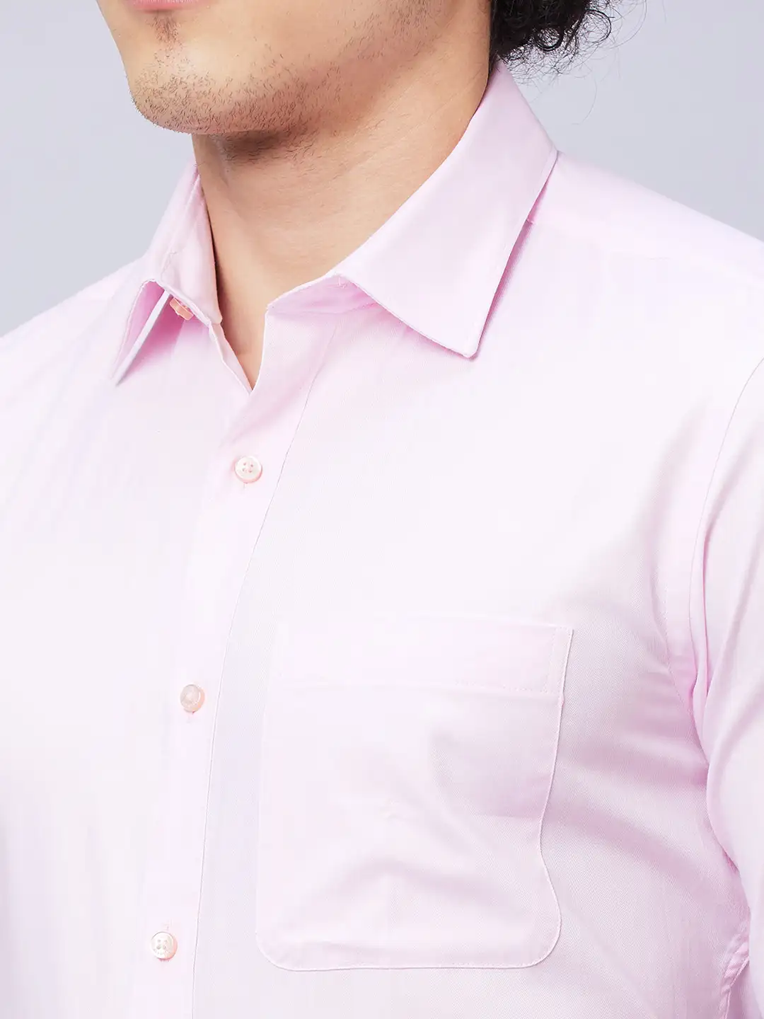 Raymond Men Pink Structured Slim Fit Cotton Formal Shirt - Image 7