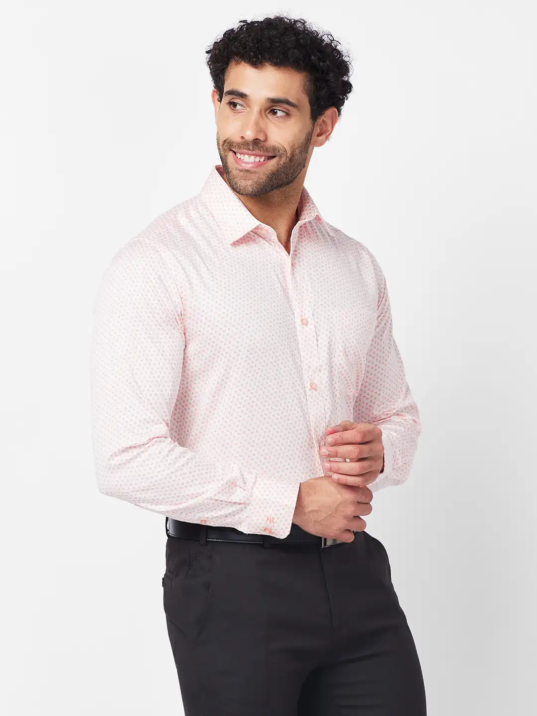 Raymond Men Red Structure Slim Fit Cotton Shirt - Image 2