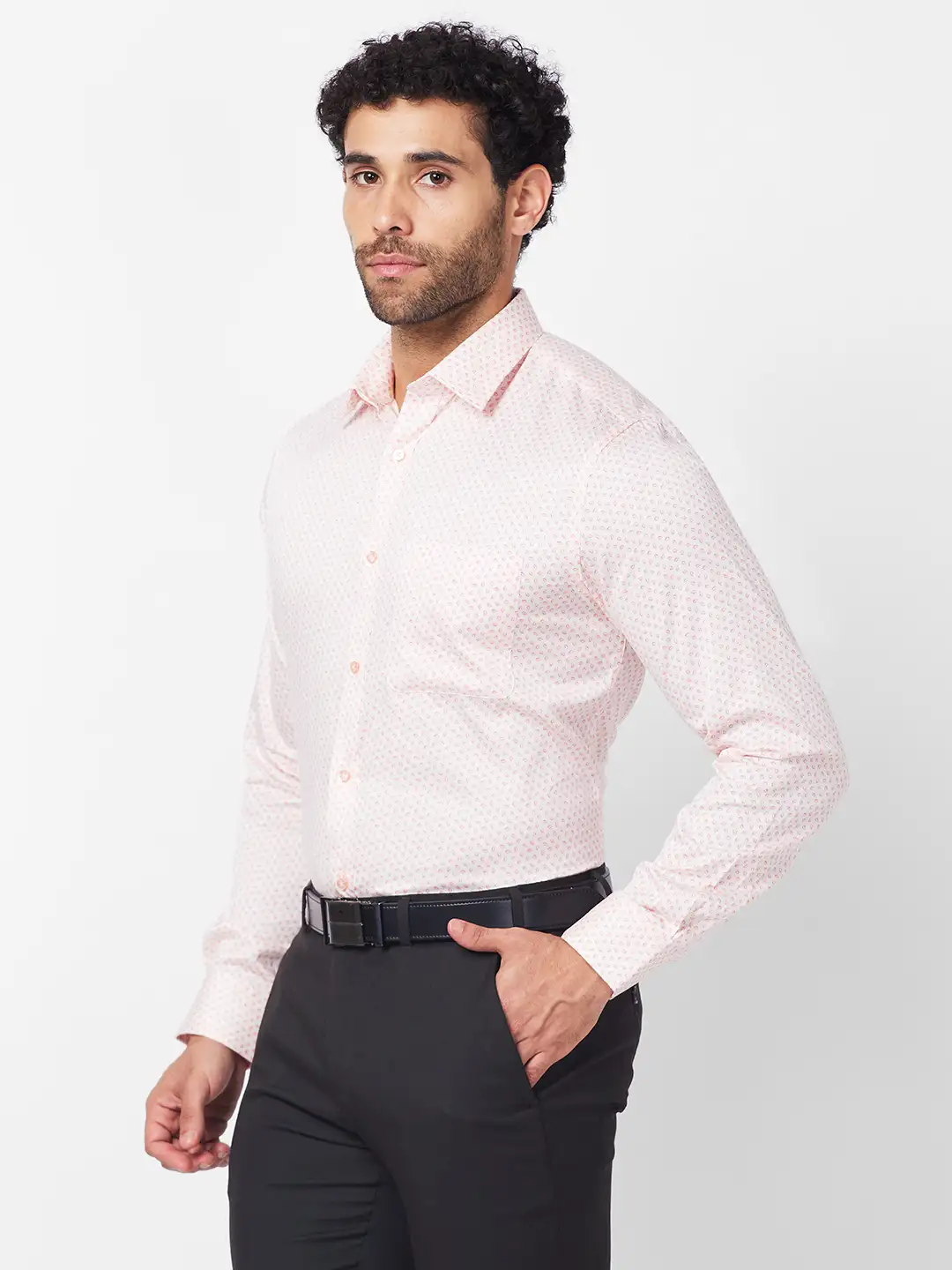 Raymond Men Red Structure Slim Fit Cotton Shirt - Image 3
