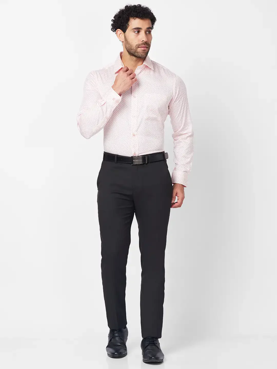 Raymond Men Red Structure Slim Fit Cotton Shirt - Image 5