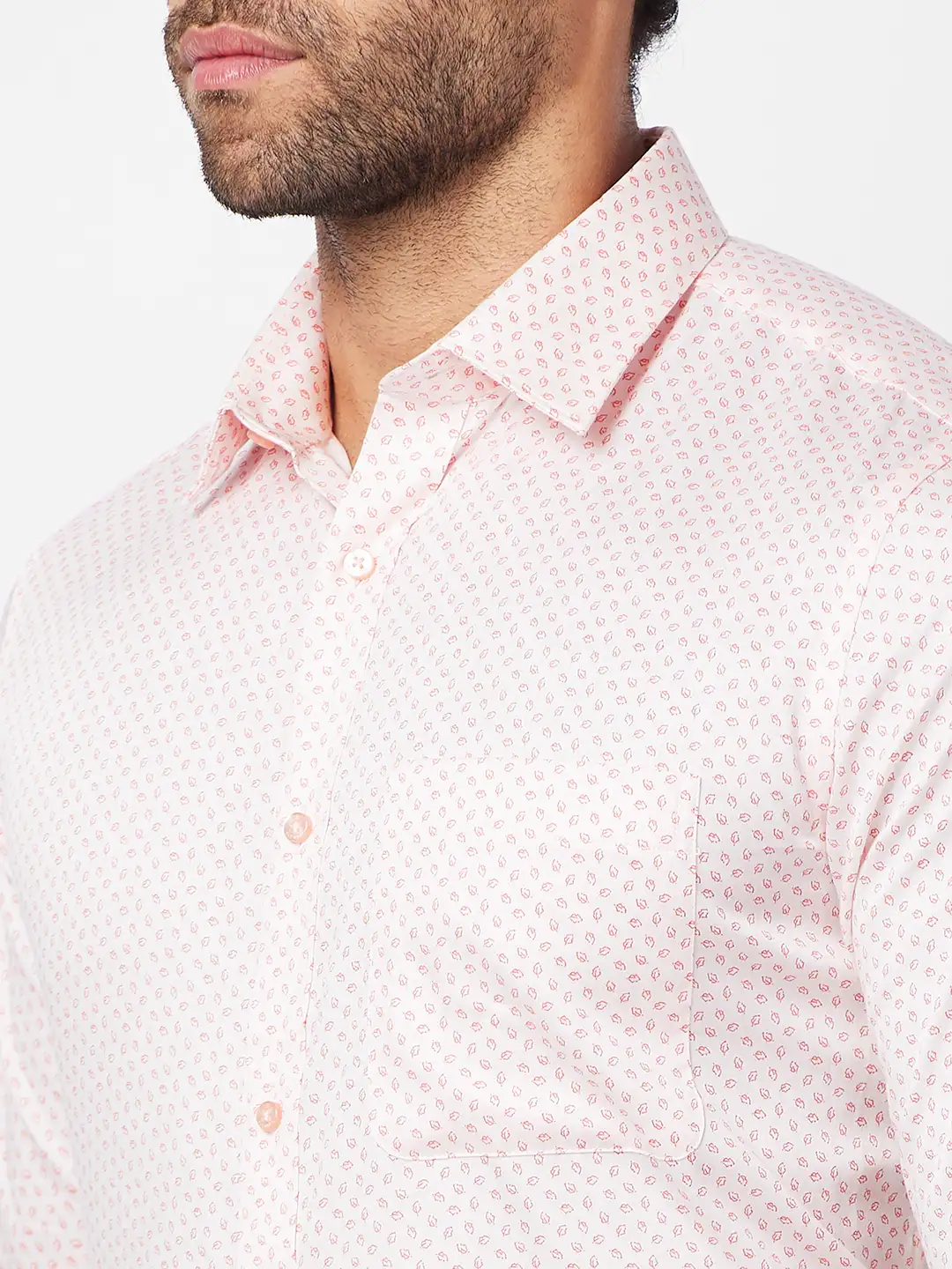 Raymond Men Red Structure Slim Fit Cotton Shirt - Image 6