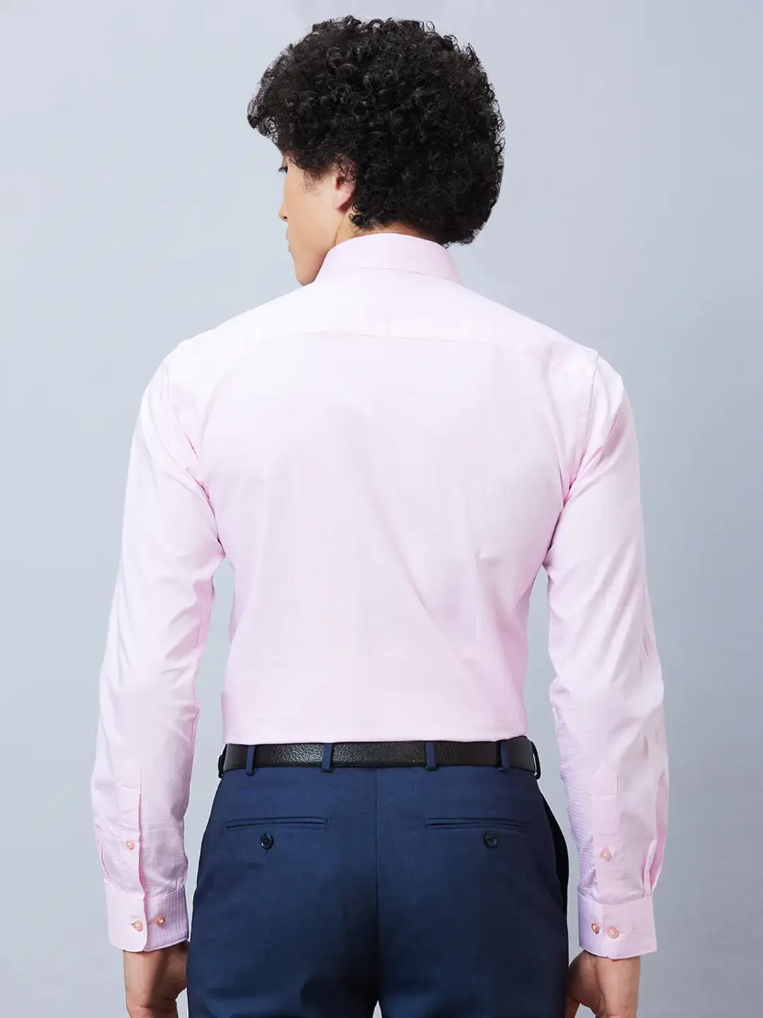 Raymond Men Pink Structured Slim Fit Cotton Formal Shirt - Image 4
