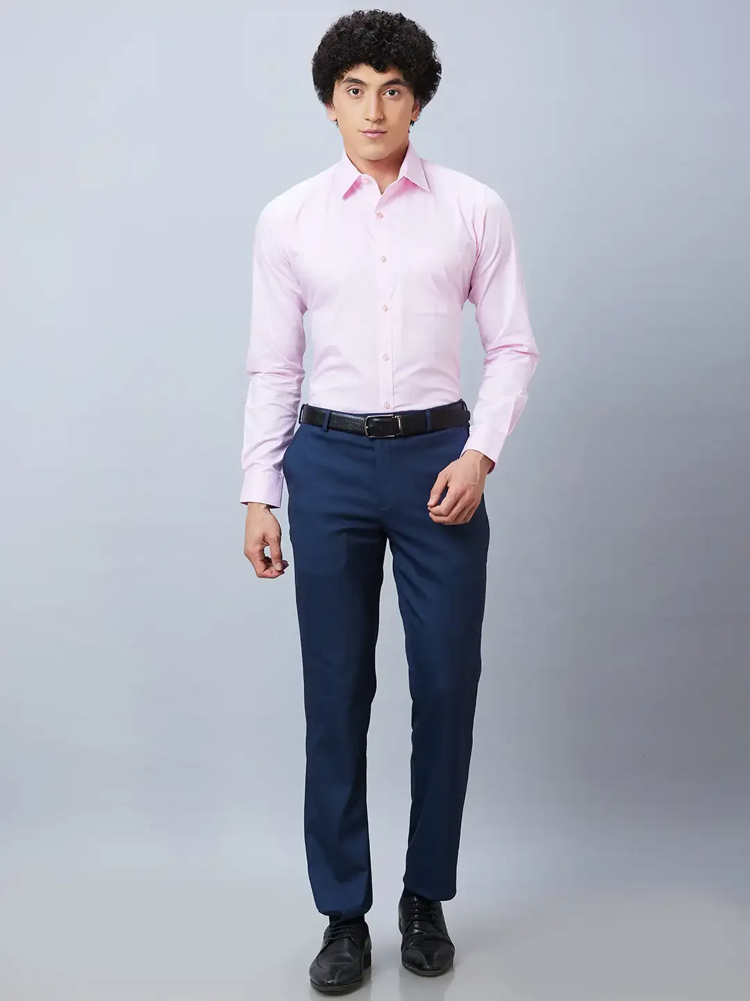 Raymond Men Pink Structured Slim Fit Cotton Formal Shirt - Image 5