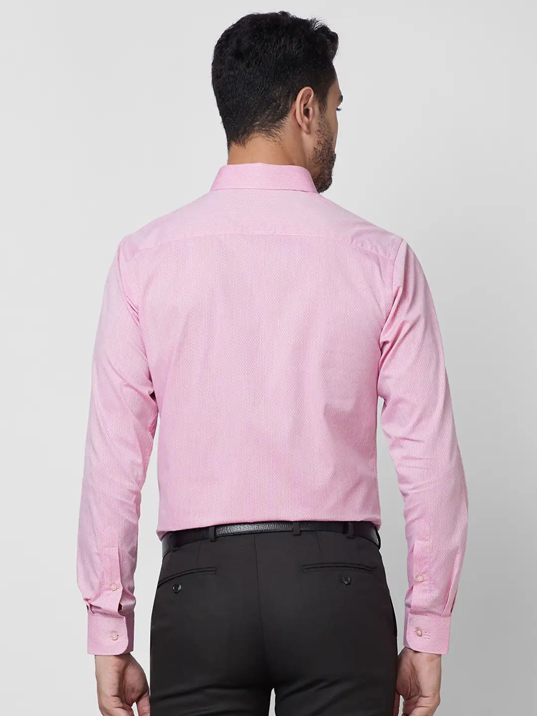Raymond Men Pink Structured Slim Fit Cotton Formal Shirt - Image 5