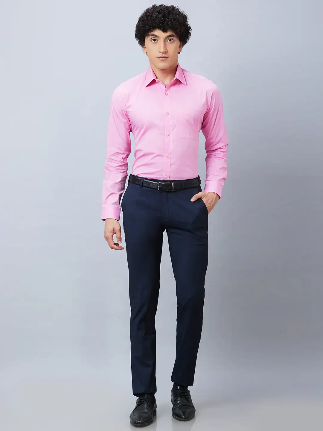 Raymond Men Pink Structured Slim Fit Cotton Formal Shirt - Image 5