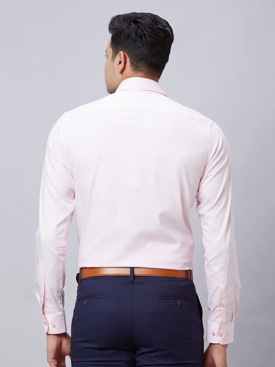 Raymond Men Red Structure Slim Fit Cotton Shirt - Image 4