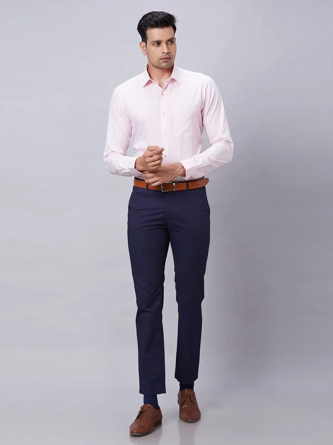 Raymond Men Red Structure Slim Fit Cotton Shirt - Image 5