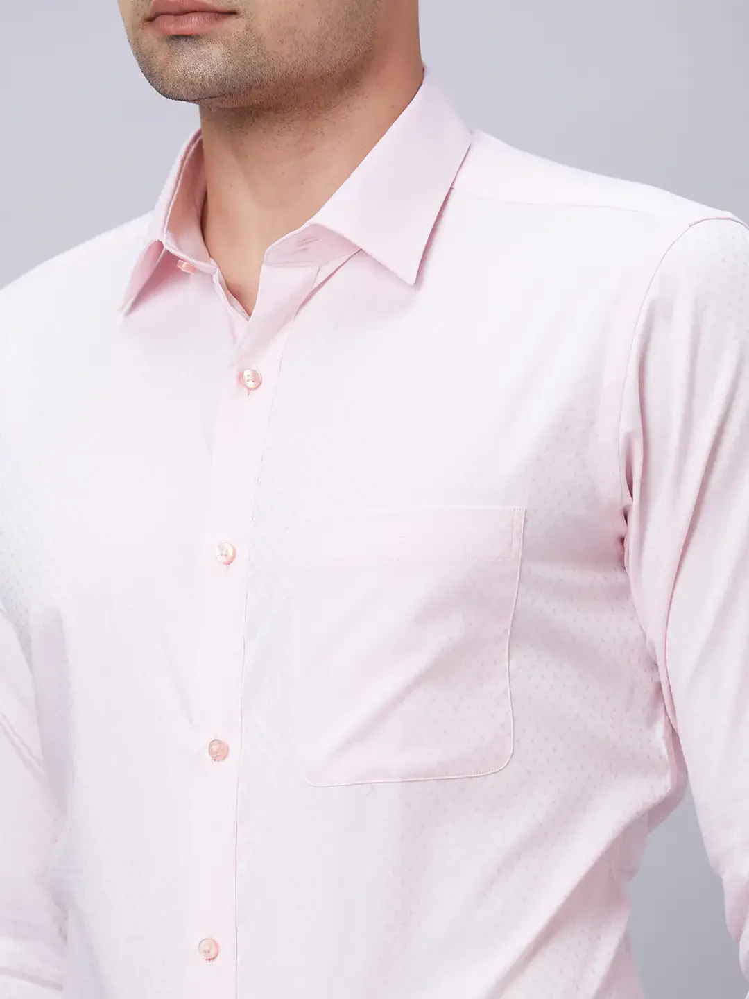 Raymond Men Red Structure Slim Fit Cotton Shirt - Image 6