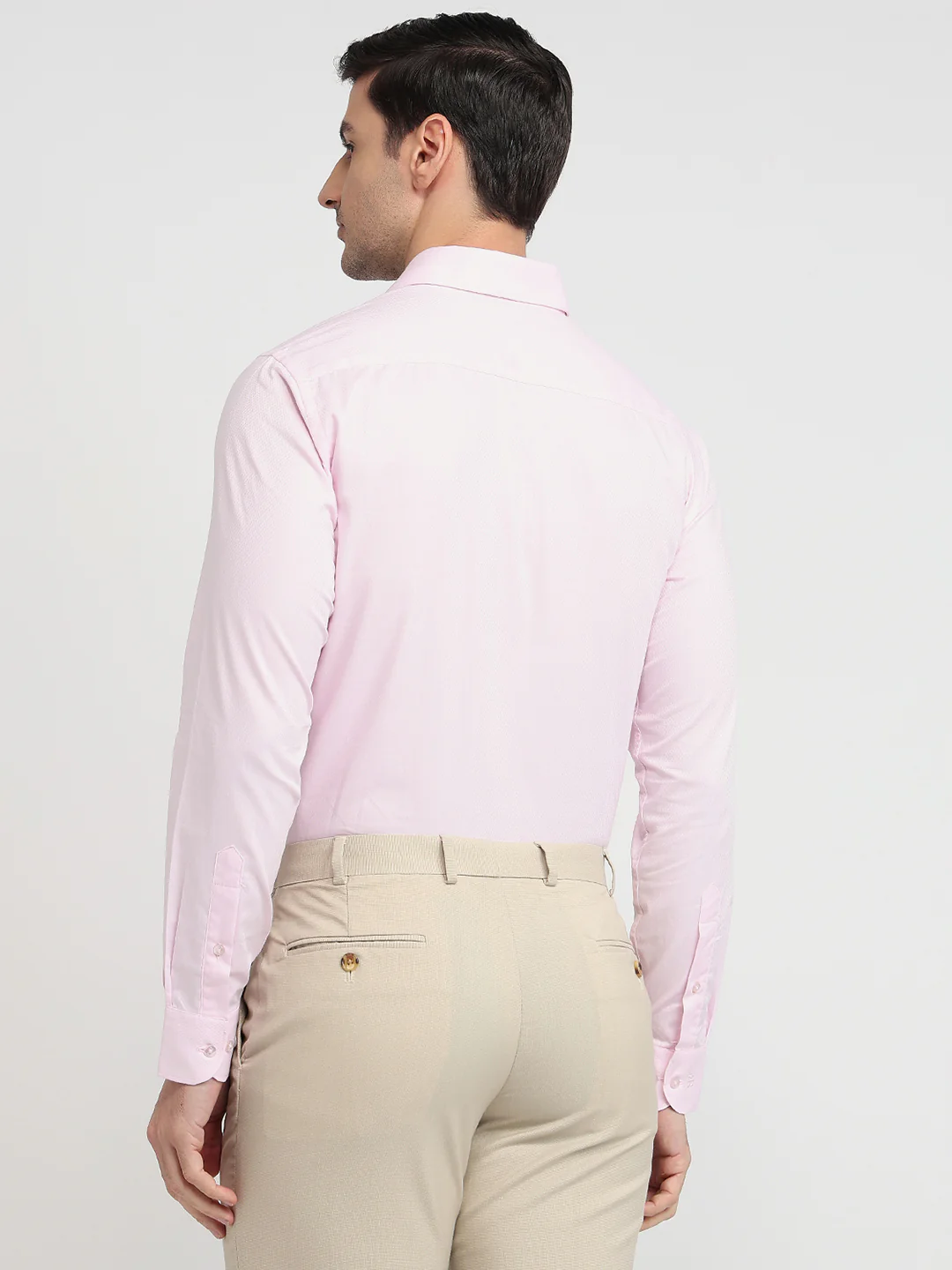 Raymond Men Red Structure Slim Fit Cotton Shirt - Image 4