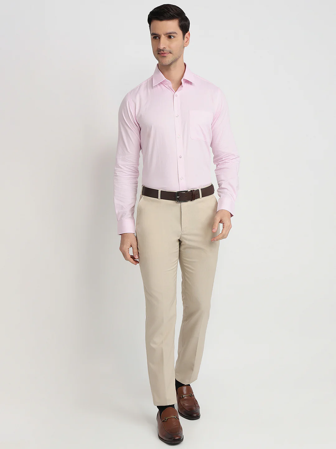 Raymond Men Red Structure Slim Fit Cotton Shirt - Image 5