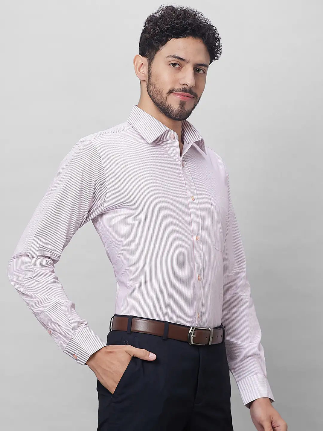 Raymond Men White Structured Slim Fit Cotton Formal Shirt - Image 2