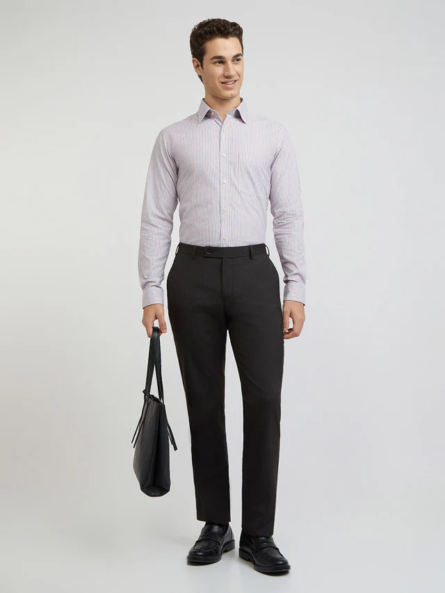 Raymond Men Pink Structured Slim Fit Cotton Formal Shirt - Image 6