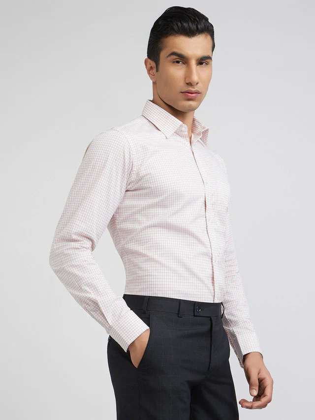 Raymond Men Pink Structured Slim Fit Cotton Formal Shirt - Image 2