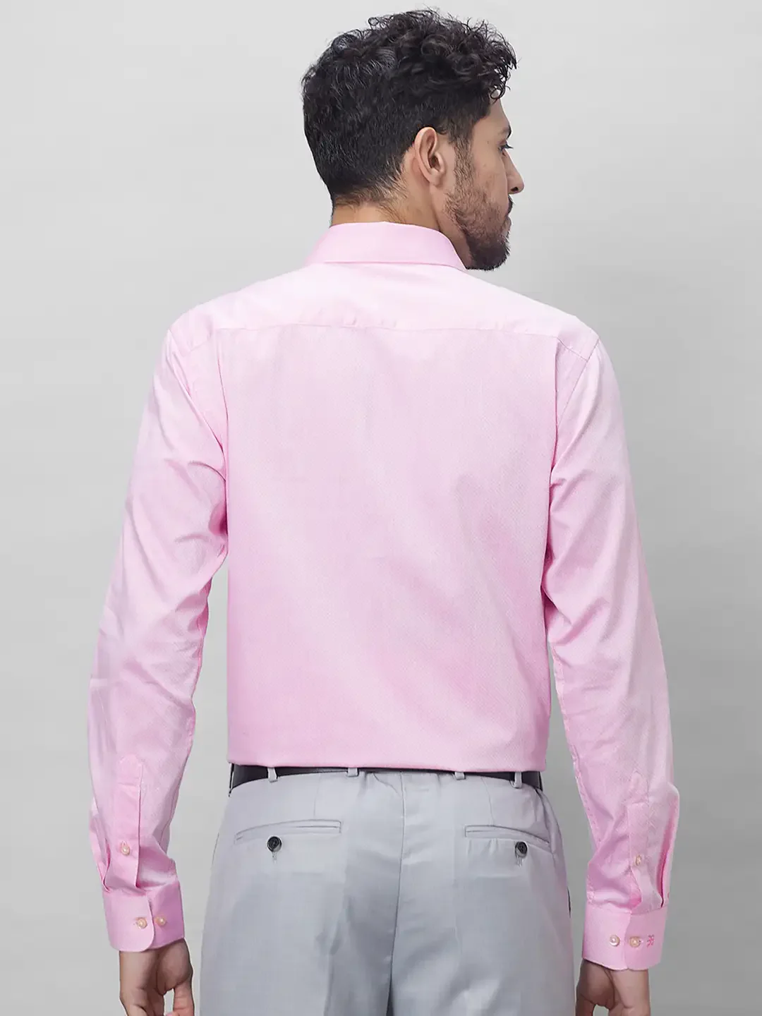 Raymond Men Pink Structured Slim Fit Cotton Formal Shirt - Image 5