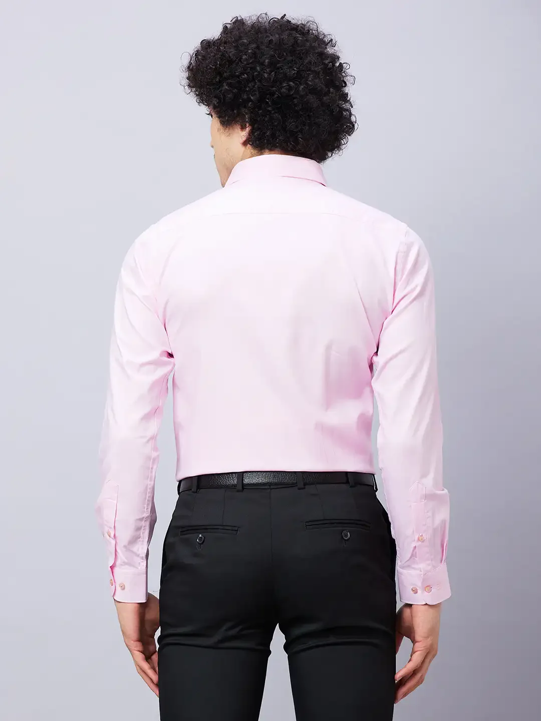 Raymond Men Pink Structured Slim Fit Cotton Formal Shirt - Image 4
