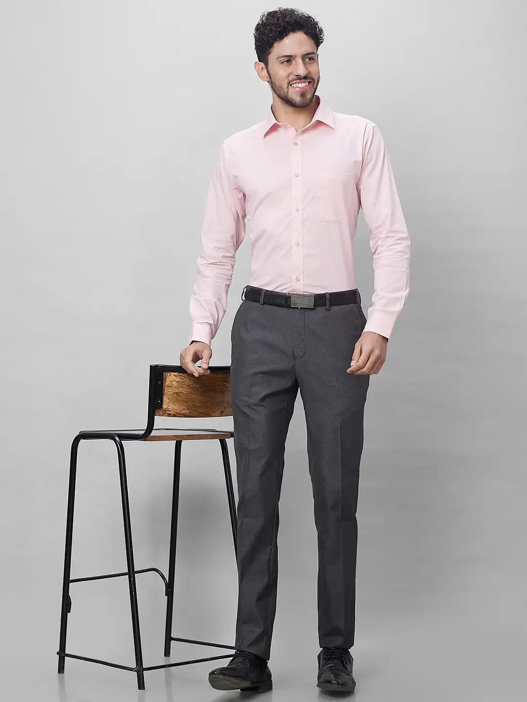 Raymond Men Red Structure Slim Fit Cotton Shirts - Image 5