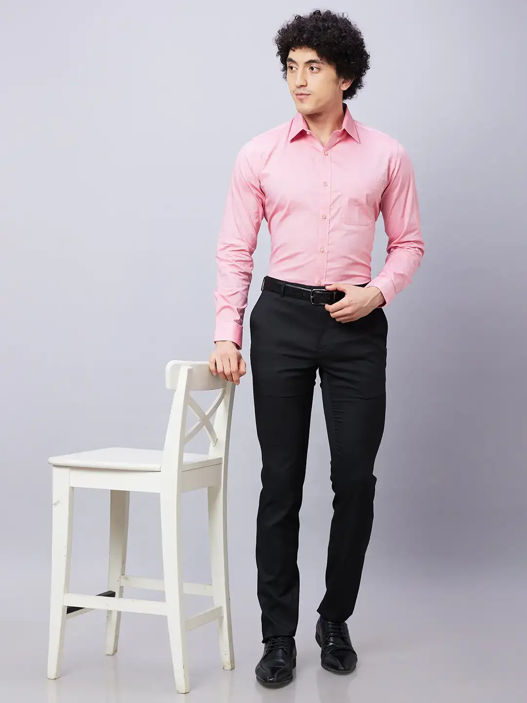 Raymond Men Pink Structured Slim Fit Cotton Formal Shirt - Image 5