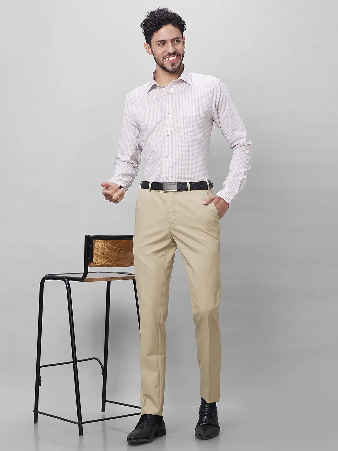 Raymond Men Purple Structured Slim Fit Cotton Formal Shirt - Image 5