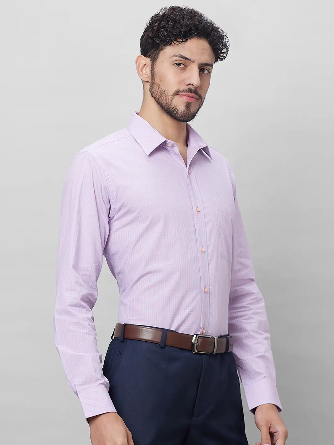 Raymond Men Purple Structured Slim Fit Cotton Formal Shirt - Image 2