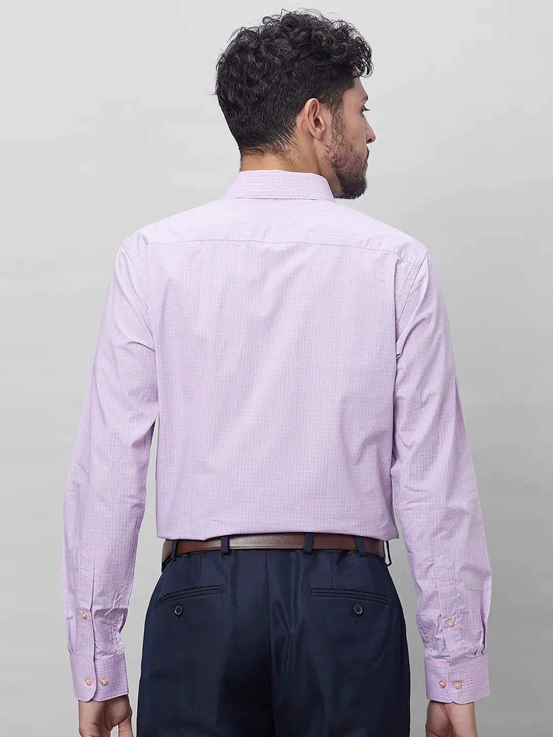 Raymond Men Purple Structured Slim Fit Cotton Formal Shirt - Image 4