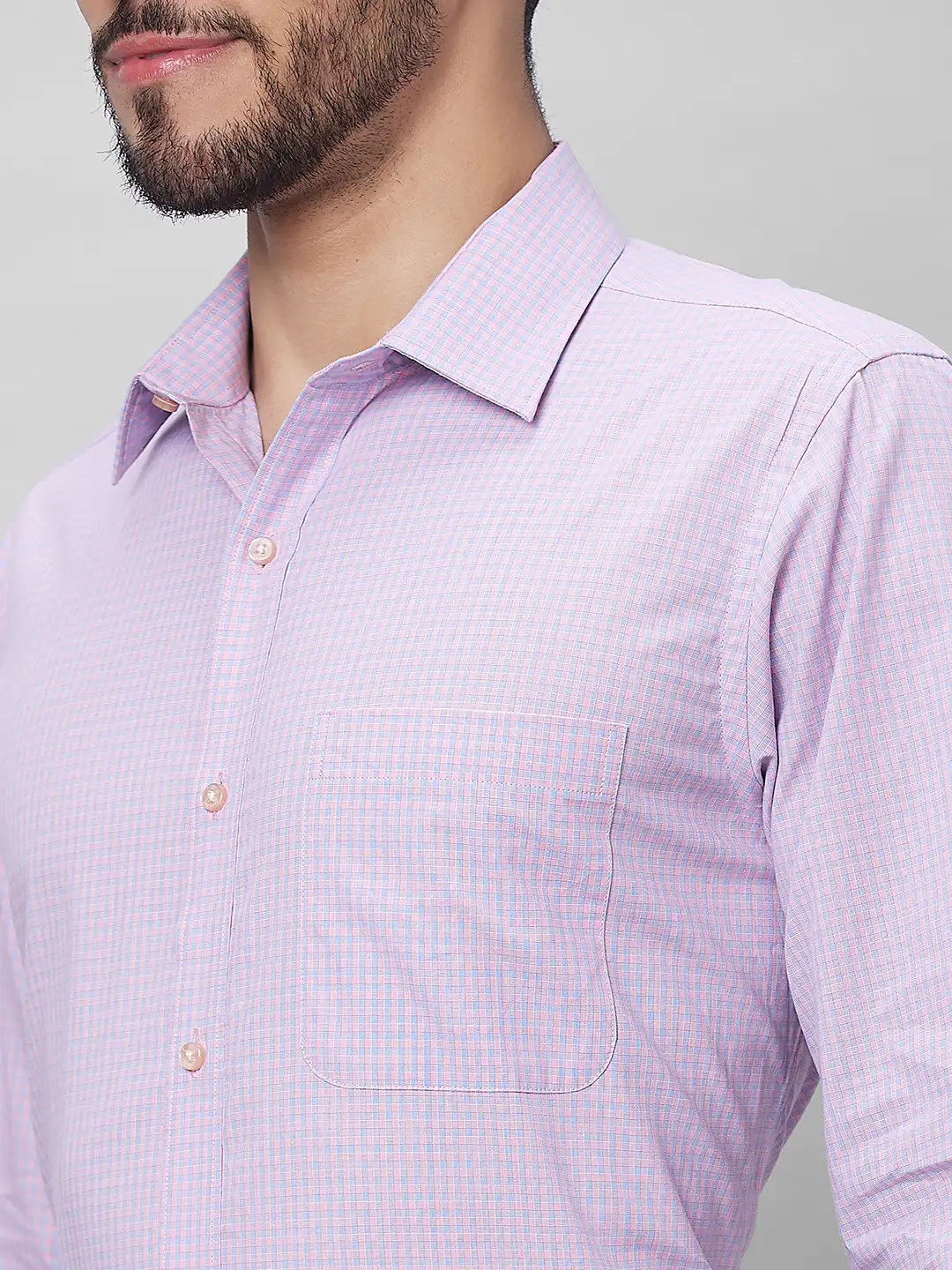 Raymond Men Purple Structured Slim Fit Cotton Formal Shirt - Image 6