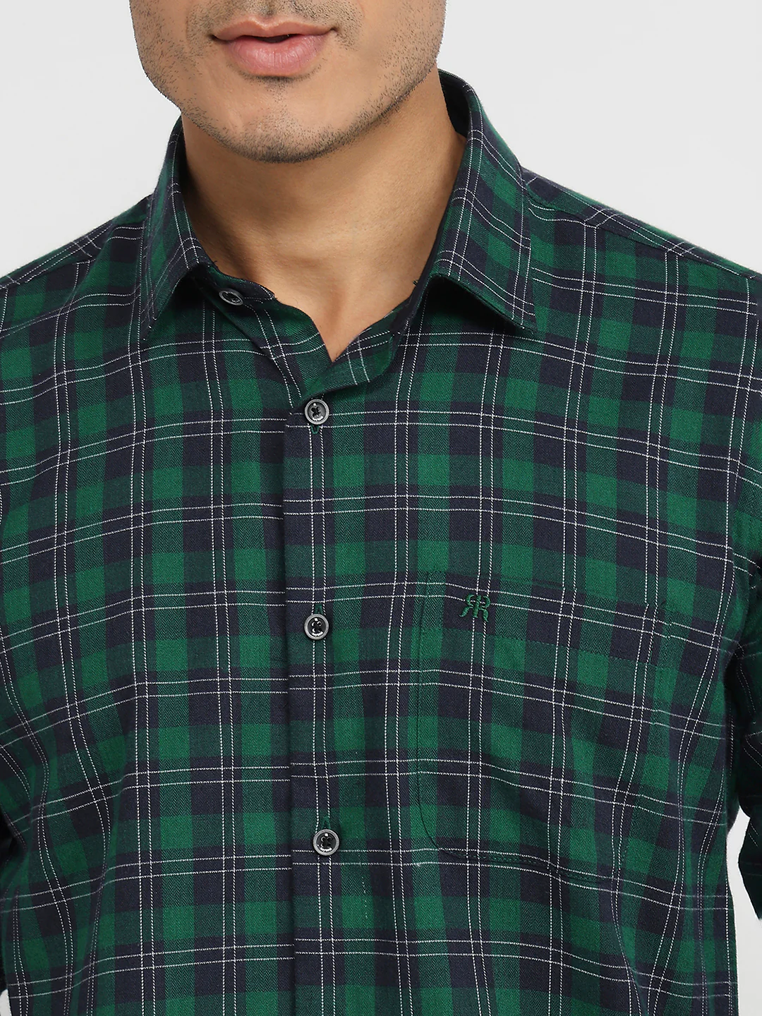 Raymond Men Regular Fit Checks Pattern Cotton Lyocell Blend Full Sleeve Casual Shirt - Image 6