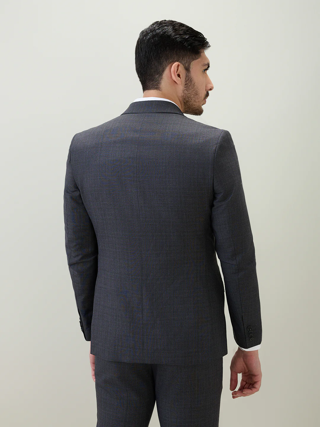 Raymond Men Regular Fit Checks Pattern Poly Wool Blend Full Sleeve Suit - Image 5