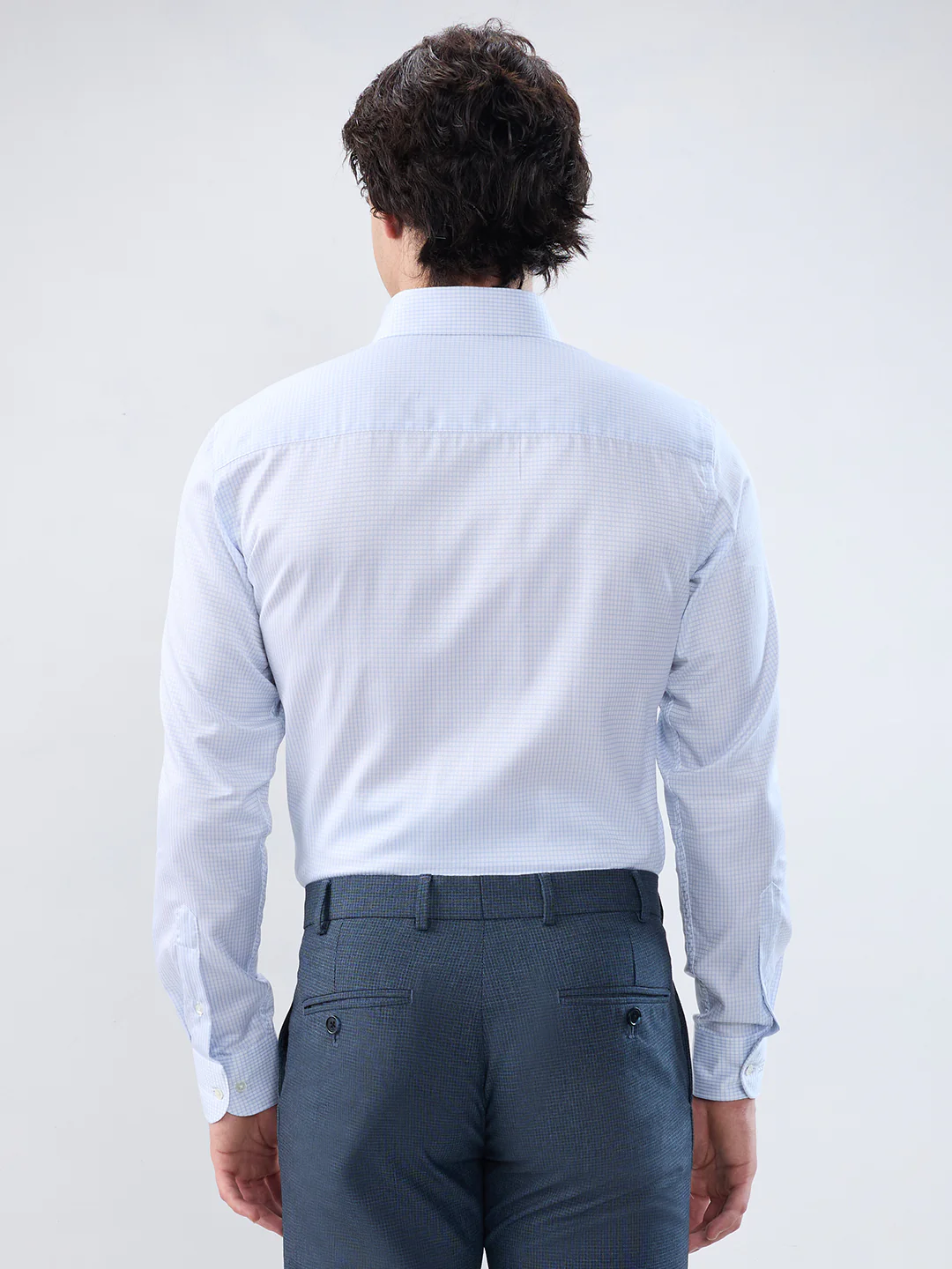 Raymond Men Regular Fit Checks Pattern Pure Cotton Full Sleeve Formal Shirt - Image 4