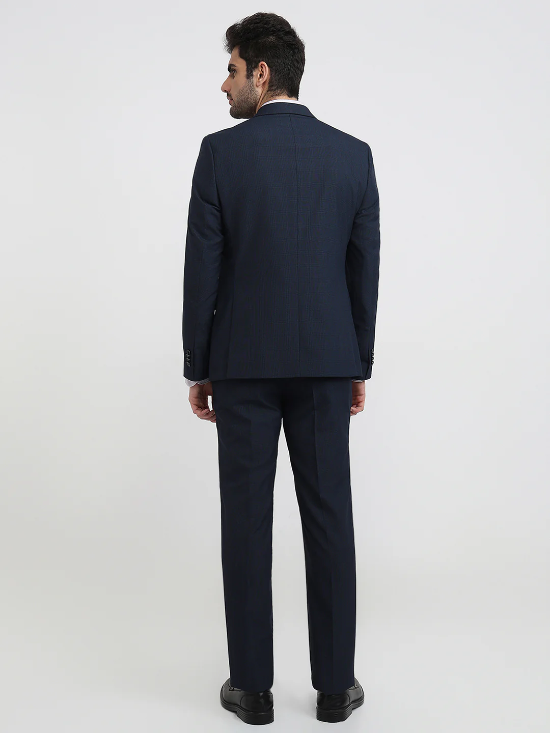 Raymond Men Regular Fit Checks Pattern Wool Viscose Poly Blend Full Sleeve Suit - Image 4